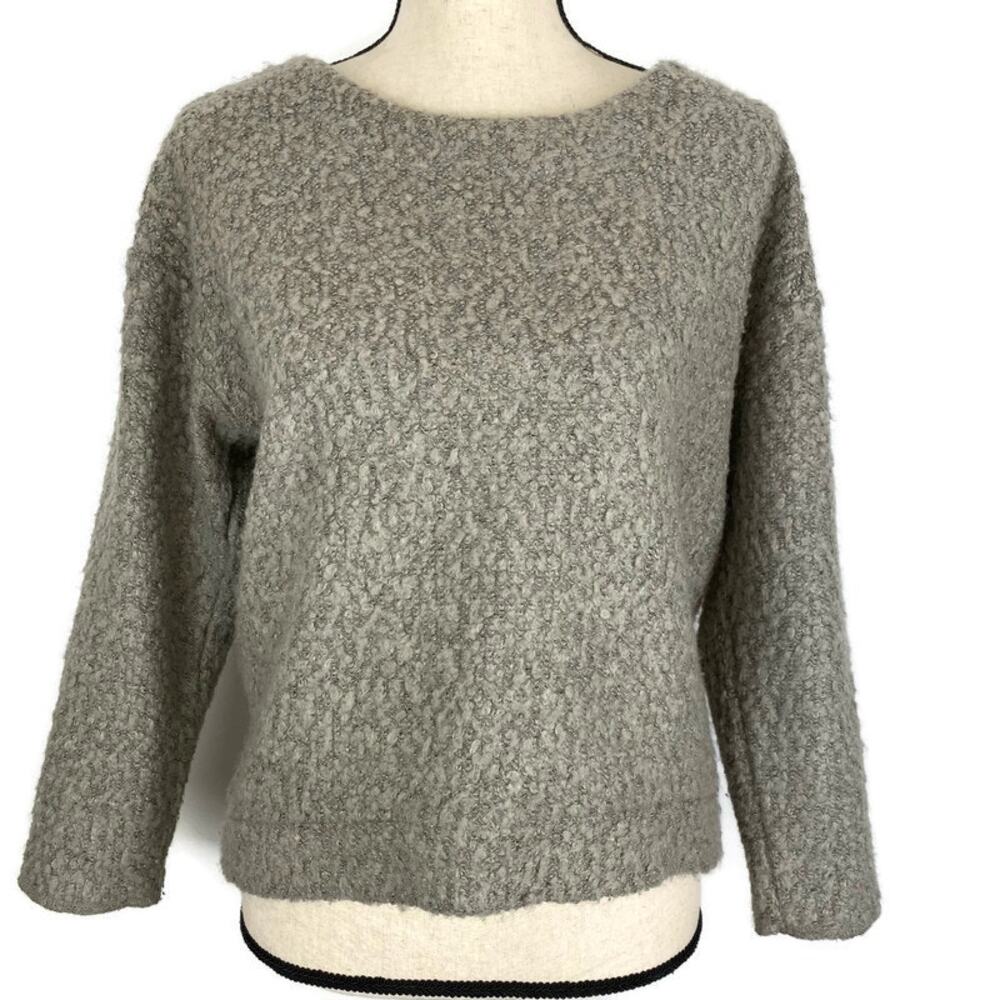 Philosophy Boucle Sweater Hi Low Wool Blend Slub Knit Keyhole Womens Sz Small